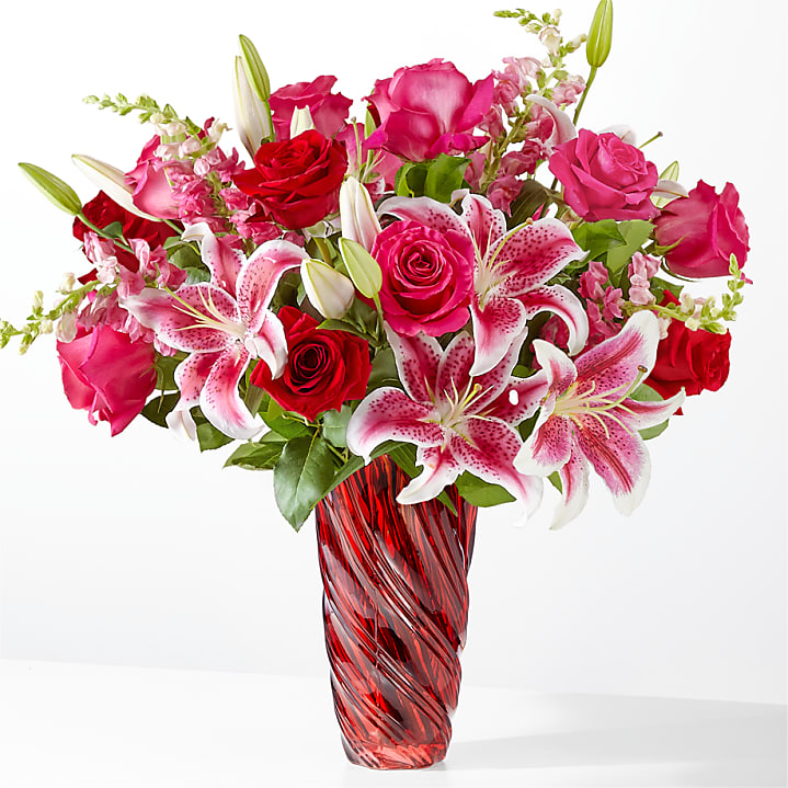 product image for Always You Bouquet with Red Swirl Vase